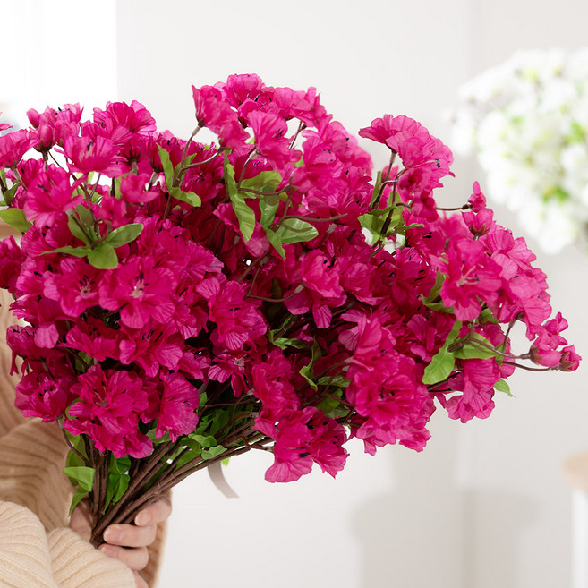 플라워트리 조화 봄 진달래 꽃다발, 진핑크, 1개