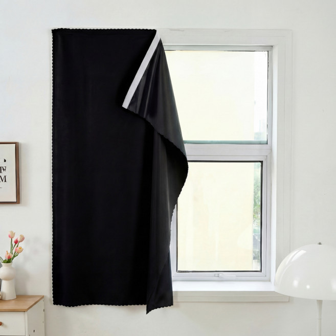 제이에스맘 붙이는 창문형 무타공 벨크로 암막커튼