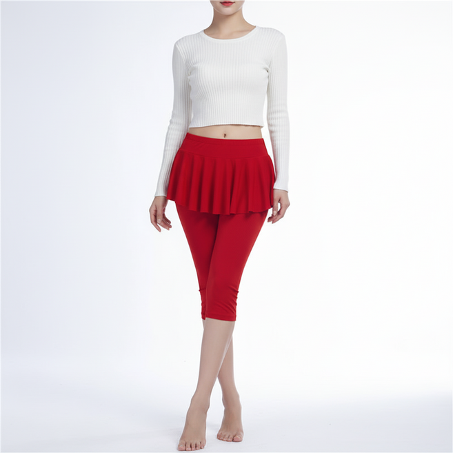 마켓피아 7부 플레어 라틴댄스 밸리댄스 스커트 레깅스