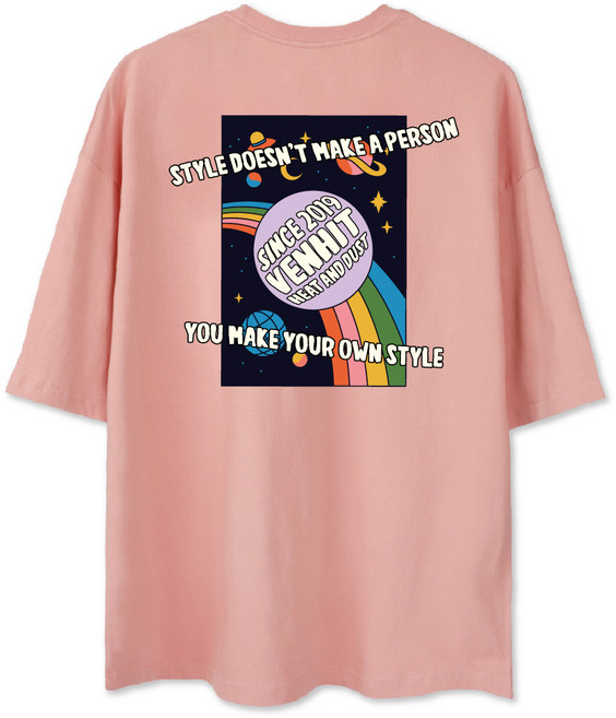 벤힛 스페이스레인보우 빅사이즈 오버핏 반팔티셔츠