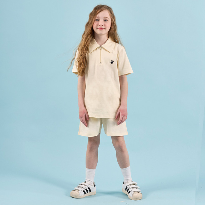 비버리힐스폴로클럽 주니어 아이콘 통기성 4부 상하의 세트