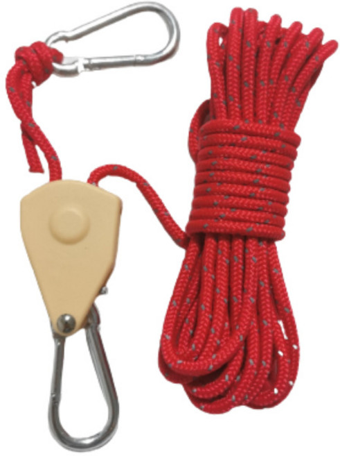 마블라 캠핑 타프 스트링 + 도르래 세트, 레드