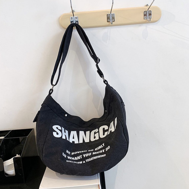 리비움 남녀공용 대용량 캔버스 크로스백 RV-822066