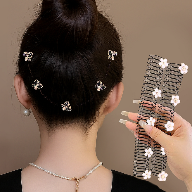 비단길 커빈 올림머리 잔머리 고정 스프링 헤어핀 3종 세트