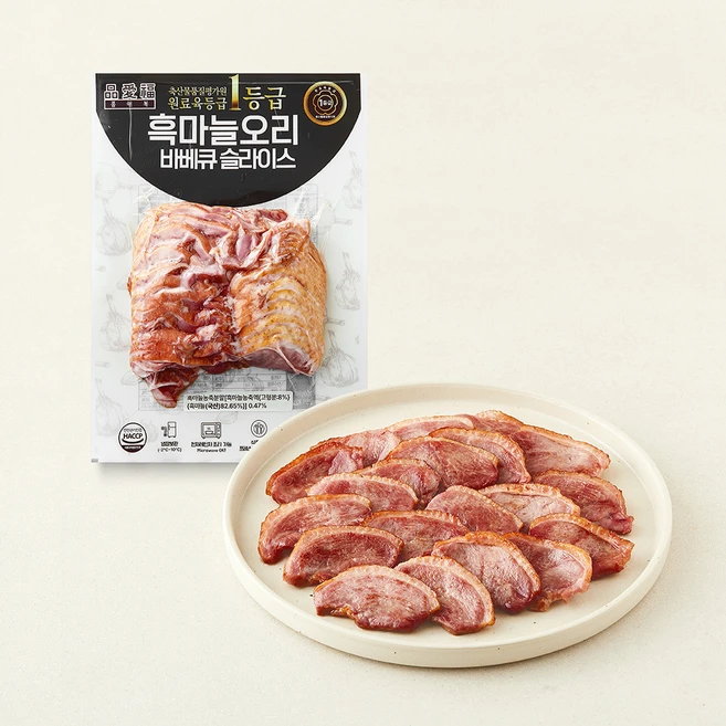품애복 흑마늘 오리 훈제 바베큐 슬라이스, 500g, 1개 - 쿠팡