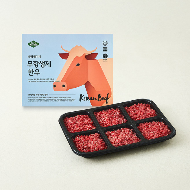 베리네이처 무항생제 인증 한우 다짐육 2번다짐 (냉장), 1개, 300g