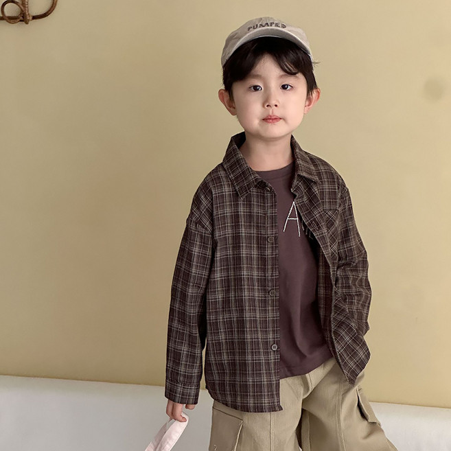 스타빈 원포켓 베이직 체크 긴팔 셔츠