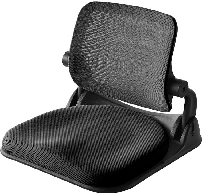 청심의자 폴더 스퀘어 SM 접이식 메쉬 좌식의자, 올블랙