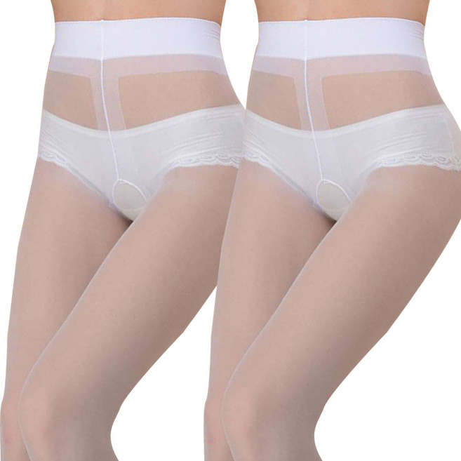 더시럽 여성용 T형 밑트임 Y형 프리 빅사이즈 팬티 스타킹 0D 2p