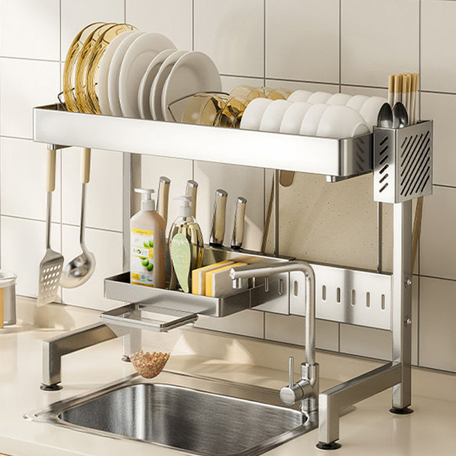 스테인리스 식기건조대 풀세트 S, 스텐, 1개, 2단