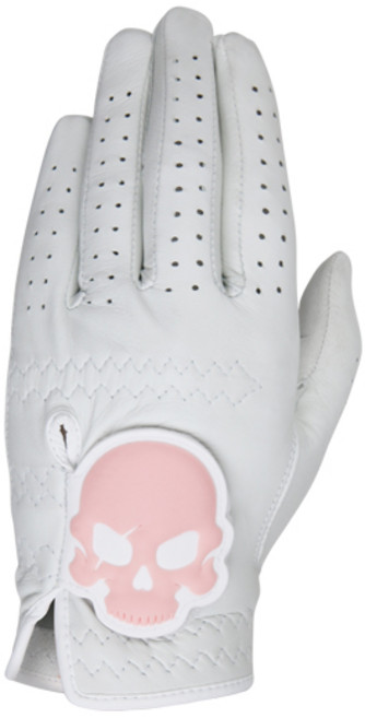 어베이브 여성용 천연양피 스컬 에디션 골프장갑 왼손용, 화이트, 1개