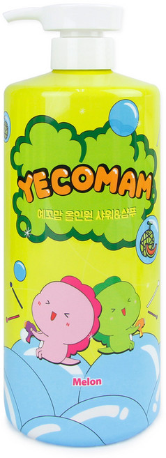예꼬맘 어린이 대용량 3in1 올인원 바스앤샴푸 멜론, 1L, 1개