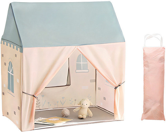 ROOM&HOME 房屋兒童帳篷含收納袋 粉色, 淺粉色 + 淺藍色, 1組