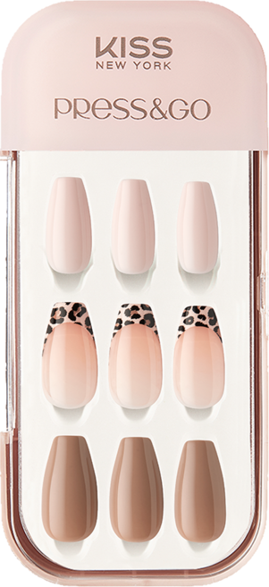 키스뉴욕 프레스앤고 마이뮤즈 네일팁 와일드캣, 베이지, 1개