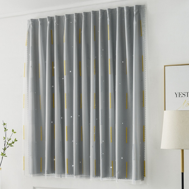 카이라 레이스 찍찍이 암막커튼 M01