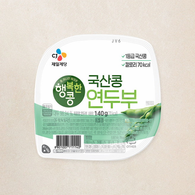 행복한콩 국산콩 연두부, 140g, 1개