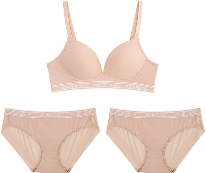 원더브라 스포츠 아웃밴드 노와이어 브라1 + 팬티2 세트 WIZ014
