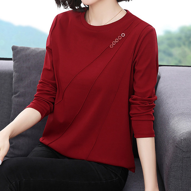 MarketA 女款Kentin鈕扣圓領長袖T恤