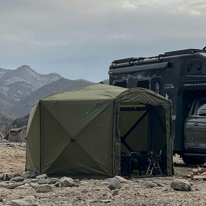 아이두젠 반타곤 원터치 돔 쉘터 차박 텐트, 카키, 4~5인용