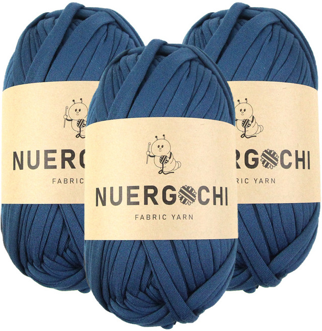 JSTrading 누에르고치 패브릭 얀 뜨개실 100g, 15 미드나잇 블루, 3개