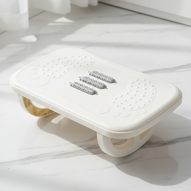 marketpia 角度可調式按摩腳踏板 搖擺型, 白色 + 灰色