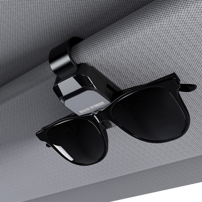 로드위너 차량용 선바이저 썬글라스 클립 홀더, 블랙, 1개