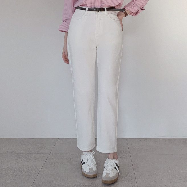 플랜데이 여성용 숏/롱 기장 쥬엔 보이핏 일자 코튼 팬츠