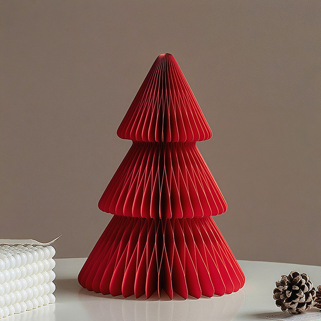 아트조이 종이 크리스마스 트리 3단, 레드, 1개