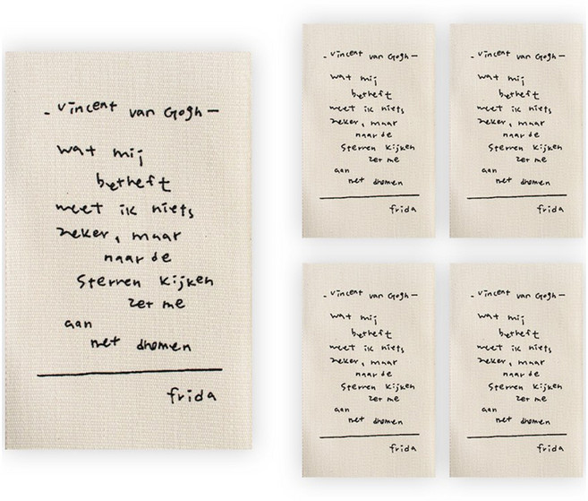 Yarna 梵高文字棉質標籤, 棉質標籤 杏色, 5個