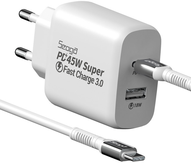 서가 닌텐도 스위치 PD 분리형 초고속 충전기 어댑터 세트, SG-PDC4500A, 화이트, 1세트