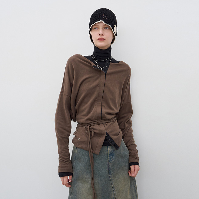 위메농 여성용 후크아이 가디건