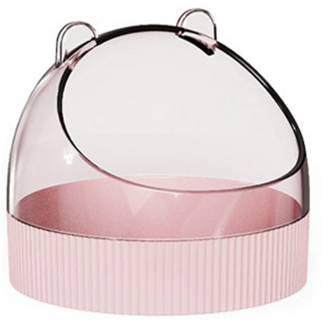 카르노 곰돌이 투명 햄스터 먹이통 FREE, 핑크, 1개