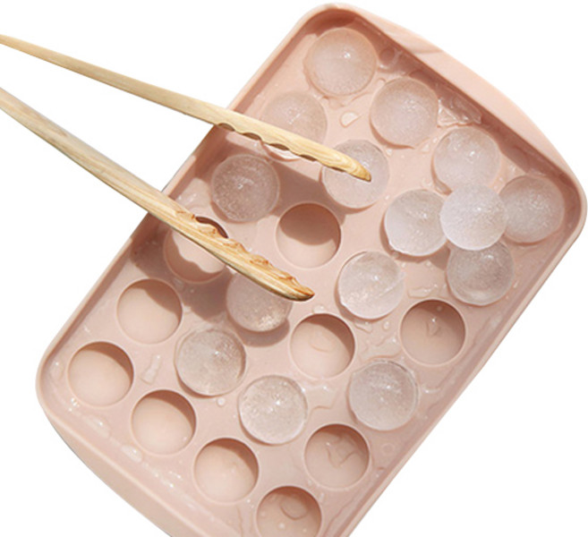 24格矽膠圓球製冰盒, 燕麥色, 1個