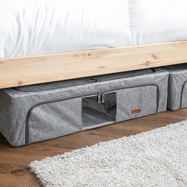 비스토어 언더베드 패브릭 이불 정리함 58L, 그레이, 1개