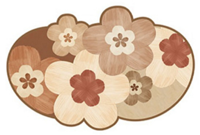 위더홈 몽글 동글 꽃 모양 발매트 60 x 40 cm, 브라운, 1개