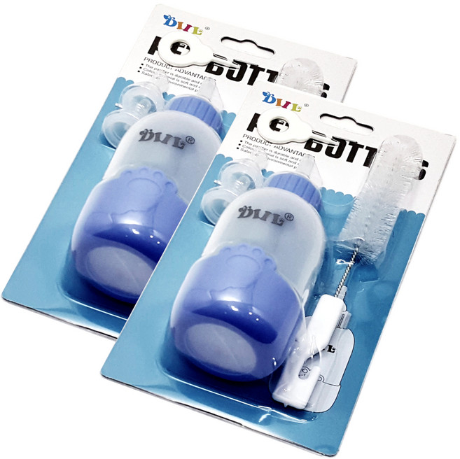 딜 칼리펫 반려동물 아기 수유 젖병 세트, 블루, 2세트