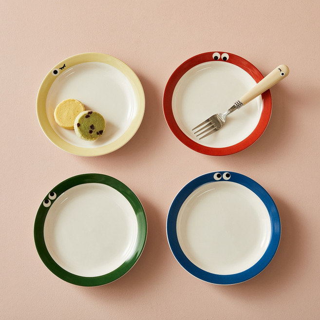 모던하우스 콩알이 접시 D15.8 4종 세트, 1세트, 접시 4종, 혼합색상