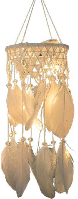 화이트 레이스 서클 드림캐쳐 LED형, 혼합색상