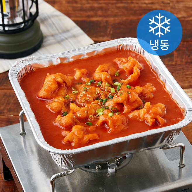 건강한끼 야채로 맛낸 은근히 매운 무뼈 국물 닭발 500g + 조리 냄비 세트 (냉동), 1세트