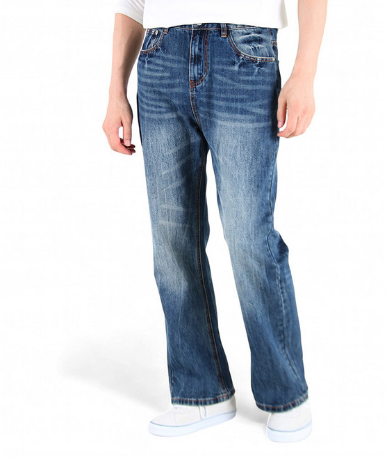 남성용 빈티지 워싱 부츠컷 청바지 YXD56