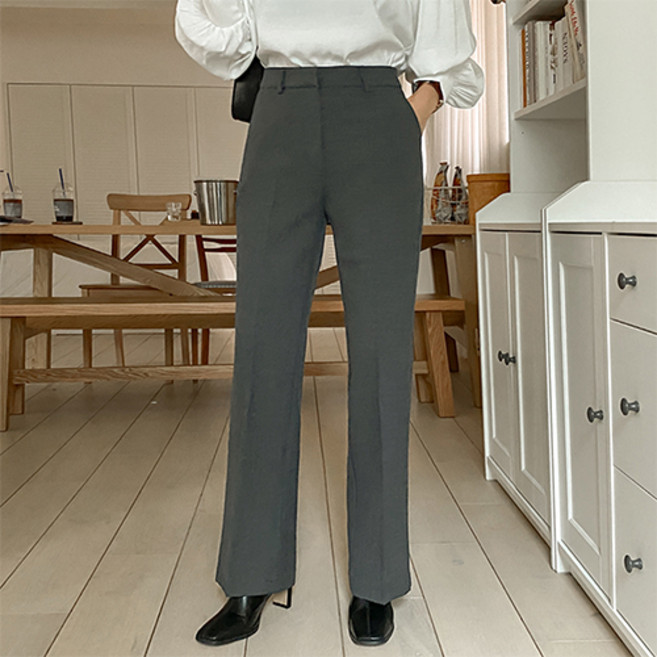 화이트폭스 여성용 백라인 절개맥시 하이웨스트 슬랙스