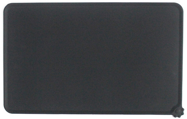 반려동물 실리콘 미끄럼방지 식기매트 48 x 30 cm, 블랙, 1개
