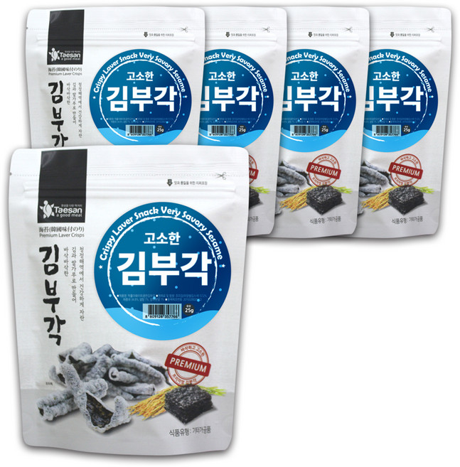 태산 고소한 김부각, 25g, 5개
