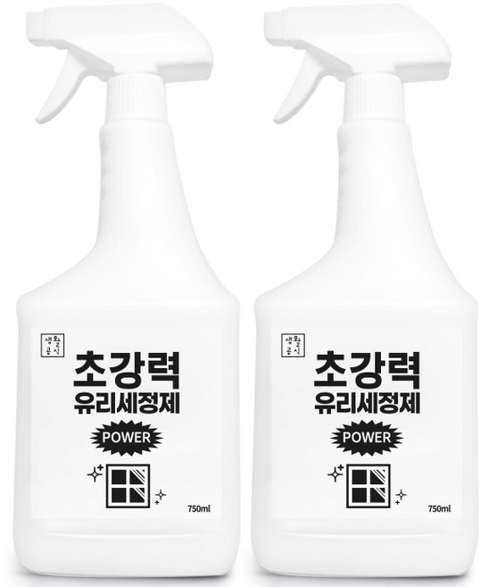 생활공식 초강력 파워 유리세정제, 2개, 750ml