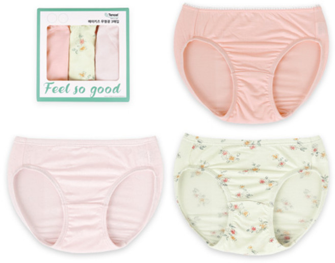 메이키즈 유아동 주니어 여아 하트플로랄 모달 삼각 팬티 3종 세트