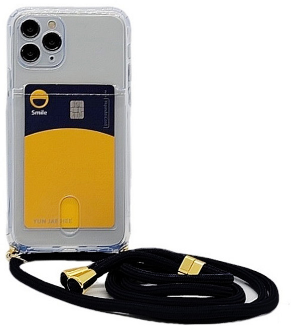 워너프 목걸이 스트랩 카드 투명 휴대폰 케이스
