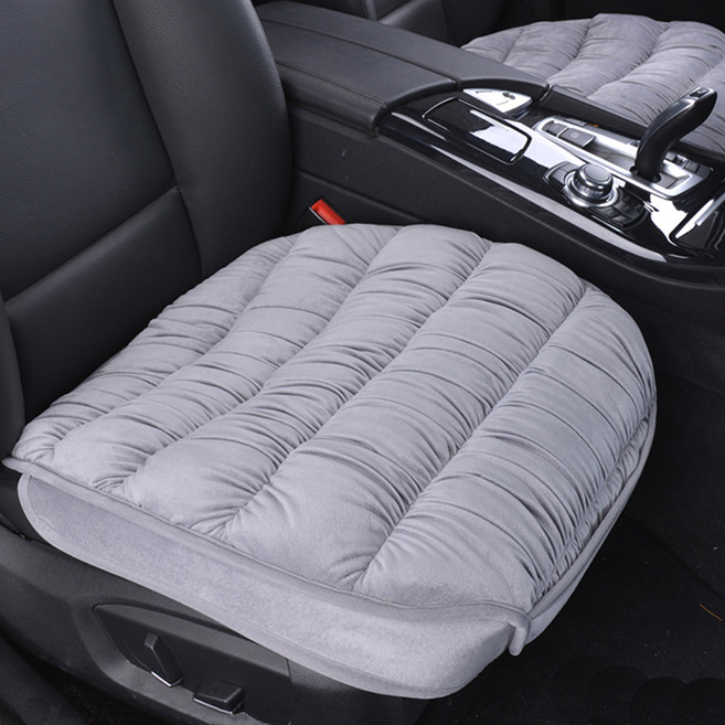 인더카 엠보싱 극세사 풀커버 차량용 방석, 실버, 1개