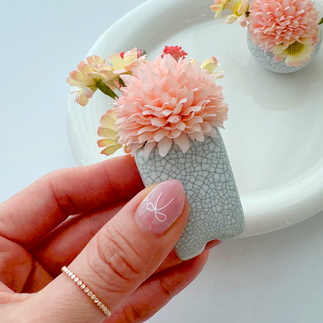 49데이즈 미니 도자기화분, 1개, 사각 핑크