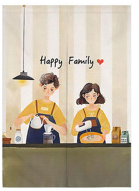 아기자기한 베이킹그림 패브릭 가리개 커튼