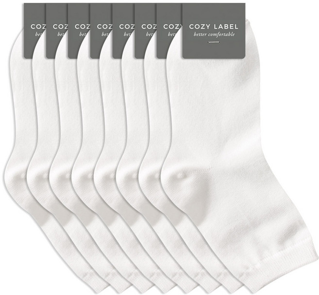 COZY LABEL 男款素色棉質中筒襪 8雙